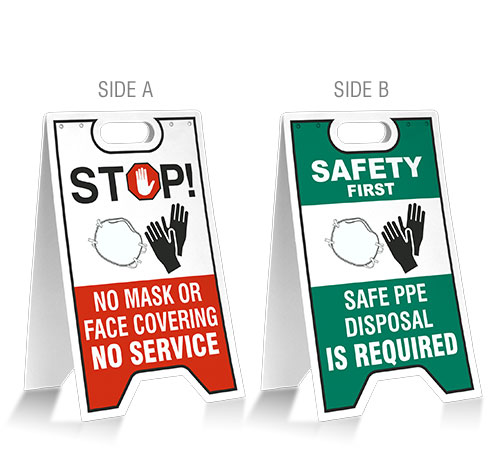 No Mask No Gloves No Service - Safe PPE Disposal Floor Stand