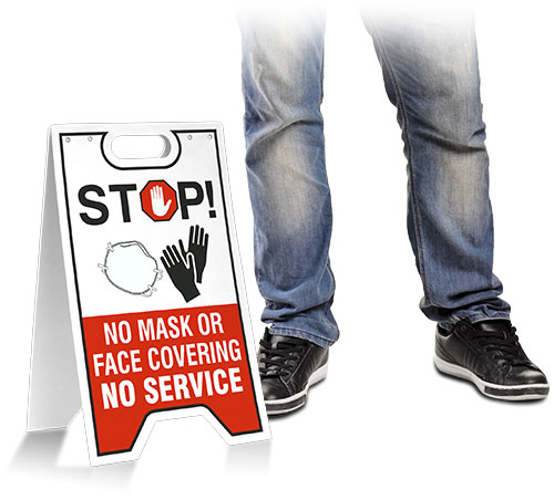 No Mask Or Face Covering No Service Floor Stand