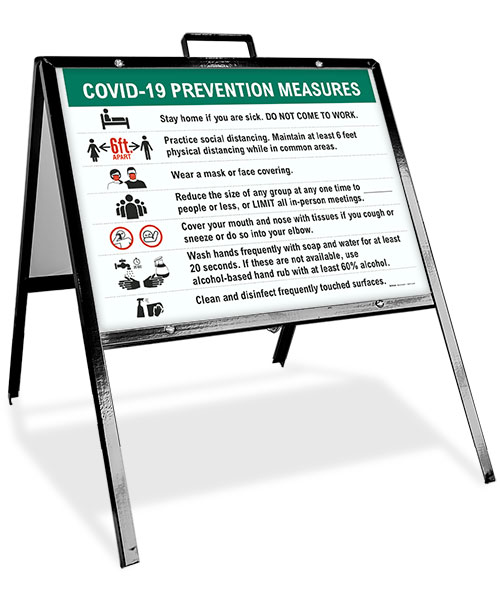 COVID-19 Prevention Measures A-Frame Sign