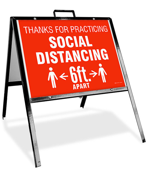 Thanks For Practicing Social Distance Sandwich Board Sign