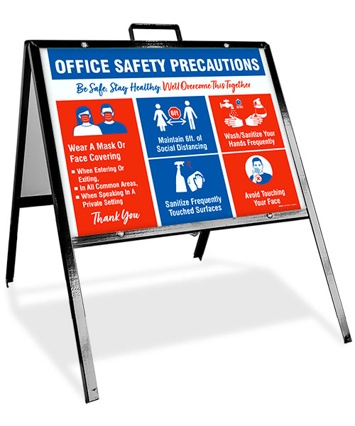Office Safety Precautions A-Frame Sign