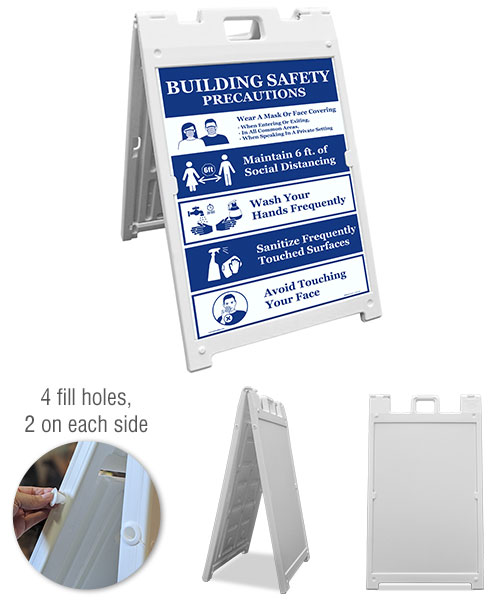 Building Safety Precautions Sandwich Board Sign