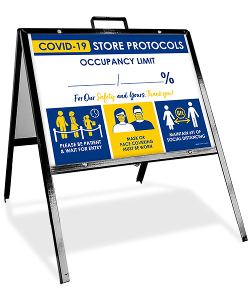 COVID-19 Store Occupancy Percentage Sidewalk Sign