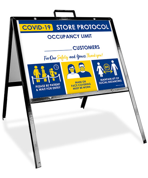 COVID-19 Store Occupancy Limit A-Frame Sign