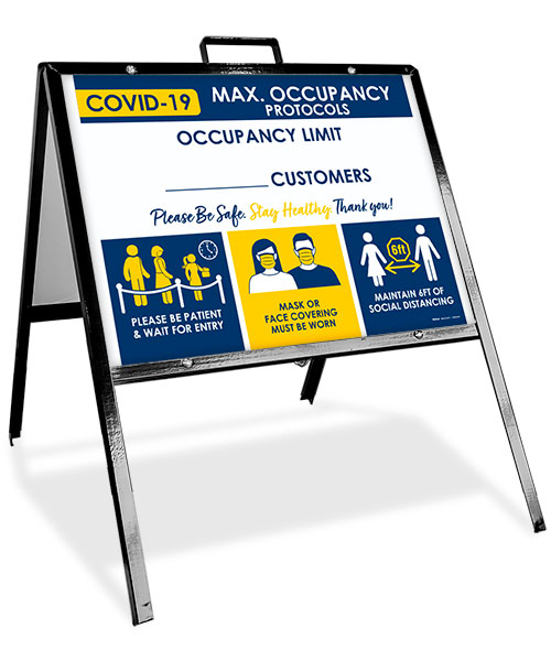 COVID-19 Max. Occupancy Limit A-Frame Sign