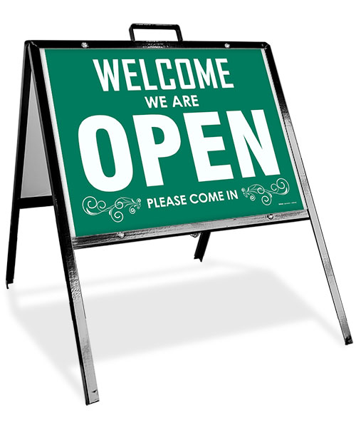Welcome We Are Open Sandwich Board Sign