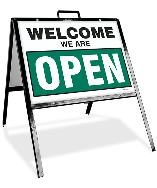 Welcome We Are Open Sandwich Board Sign