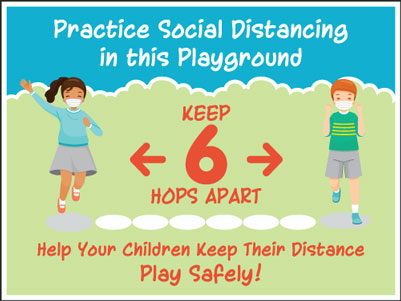 Playground Social Distancing Sandwich Board Sign