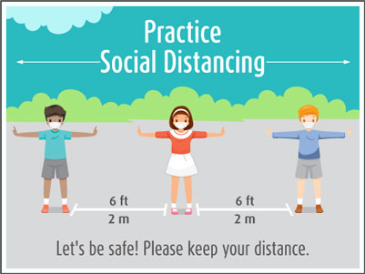 Practice Social Distancing School Sandwich Board Sign