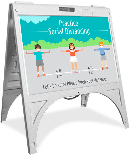 Practice Social Distancing School Sandwich Board Sign