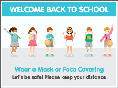 Back to School Wear a Mask Sandwich Board Sign