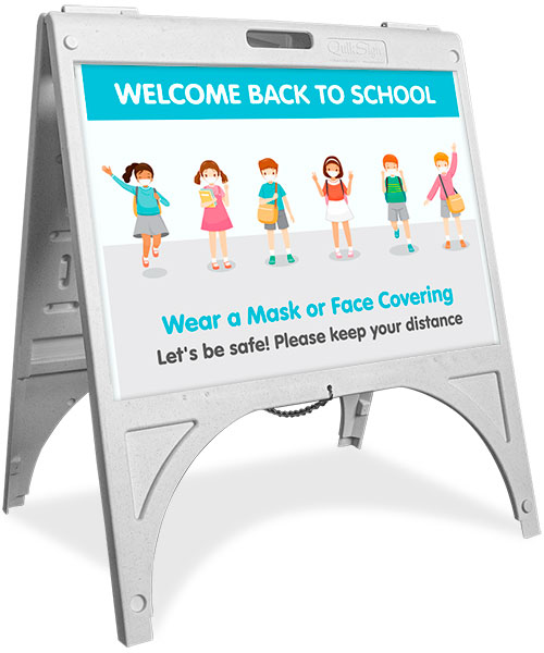 Back to School Wear a Mask Sandwich Board Sign