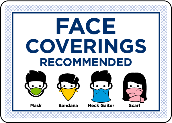 Face Coverings Recommended Sign