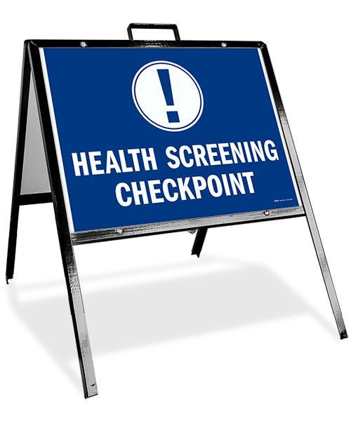 Health Screening Checkpoint Sandwich Board Sign