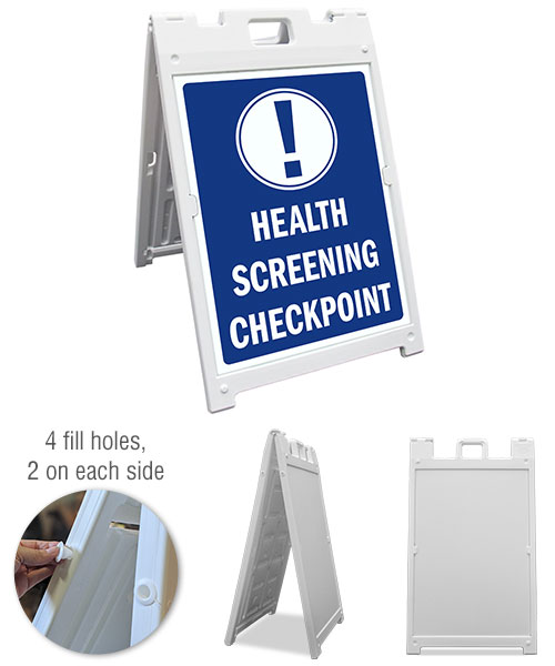 Health Screening Checkpoint Sandwich Board Sign