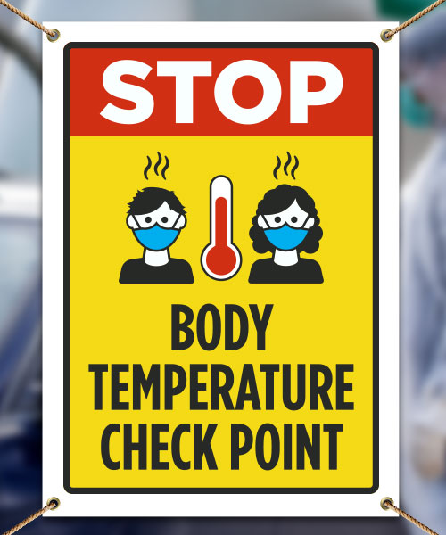 Stop Body Temperature Check Point Banner