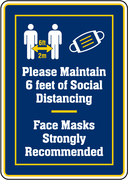 Respect Social Distancing 2m Sign Guidance Notice Sticker Face Mask Must Be Worn 