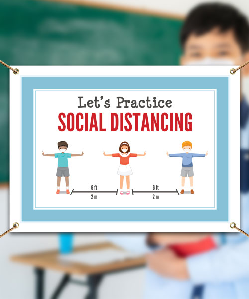 Let's Practice Social Distancing Banner
