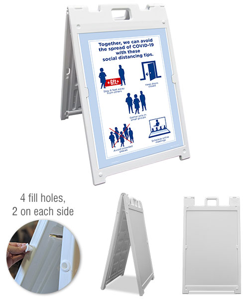 Social Distancing Tips Sandwich Board Sign