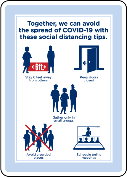 Social Distancing Tips Sign
