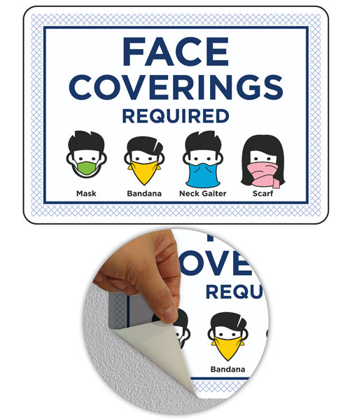 Face Coverings Required Sign, D6453