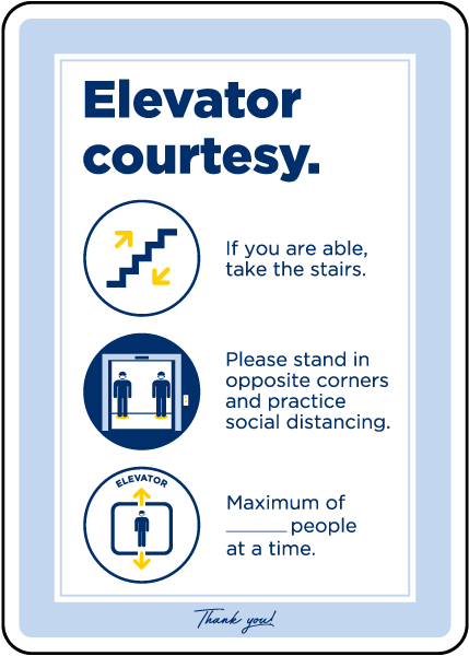 Elevator Courtesy Sign