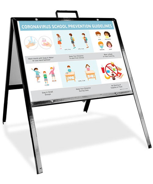 Coronavirus School Prevention Guidelines Sandwich Board Sign