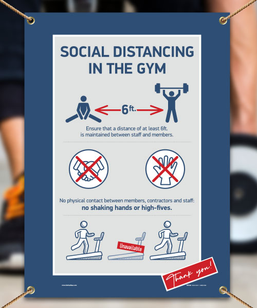 Social Distancing In The Gym Banner
