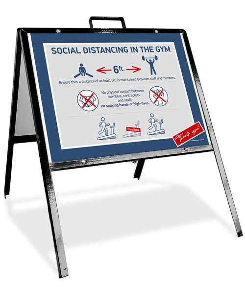 Social Distancing In The Gym Sandwich Board Sign