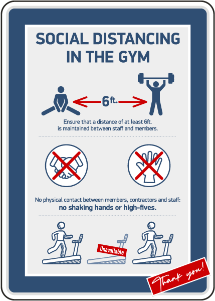 Social Distancing In The Gym Sign