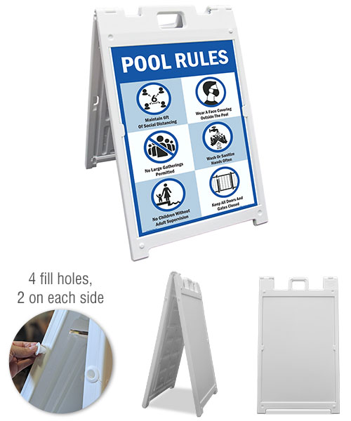 Social Distancing Pool Rules Sandwich Board Sign
