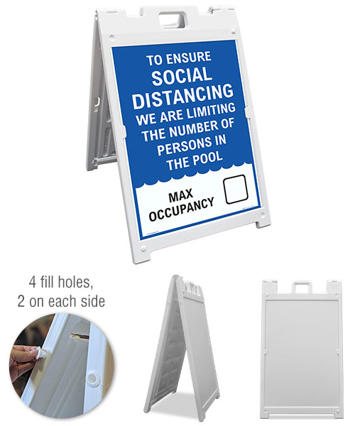 Social Distancing Pool Capacity Sandwich Board Sign