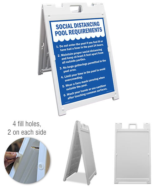 Social Distancing Pool Requirements Sandwich Board Sign