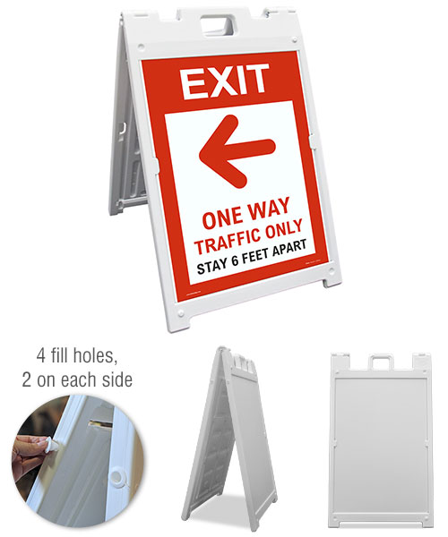 Exit One Way Traffic Only Left Arrow Sandwich Board Sign