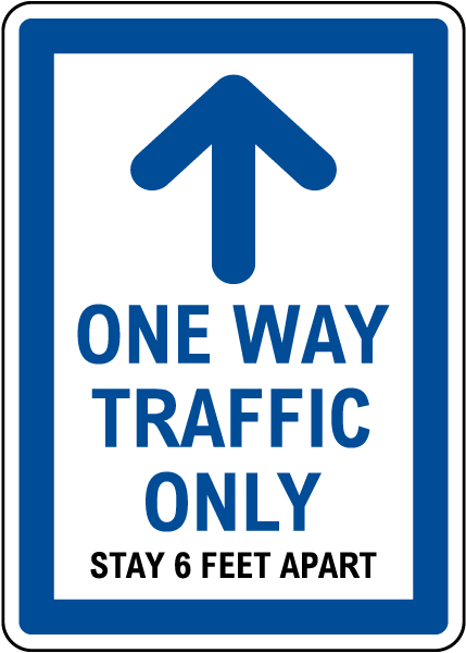 One Way Traffic Up Arrow Sign