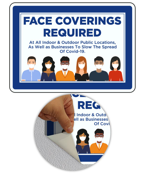 Face Coverings Required Indoor &amp; Outdoor Sign D6521, by SafetySign.com