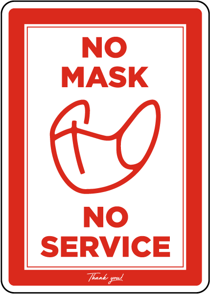 No Mask No Service Sign