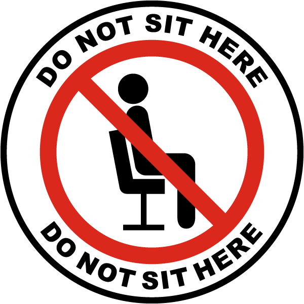 Do Not Sit Here Stickers 60 x Social Distancing House of Commons Style 