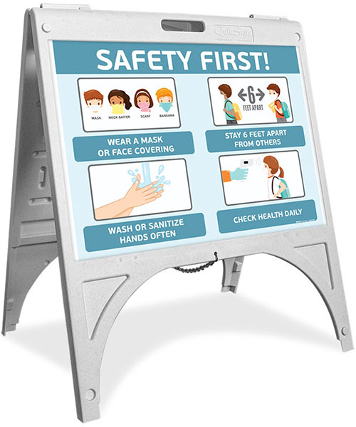 Safety First! Wear a Mask Children's Sandwich Board Sign