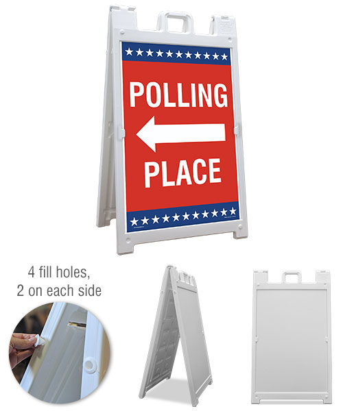 Polling Place Left Arrow Sandwich Board Sign
