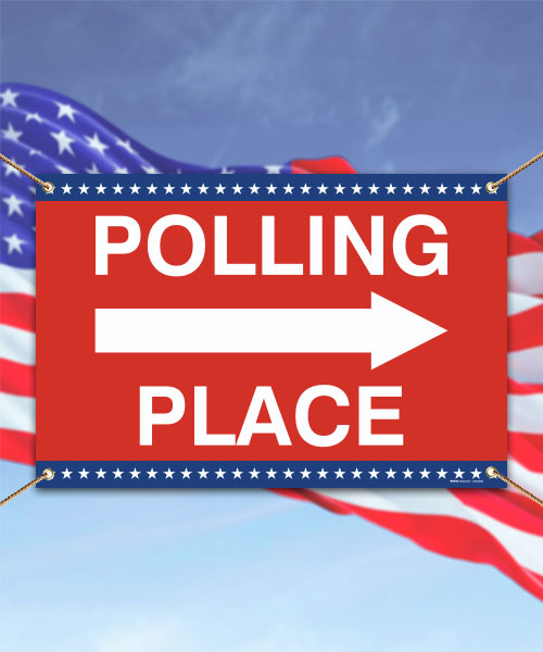 Polling Place Right Arrow Banner