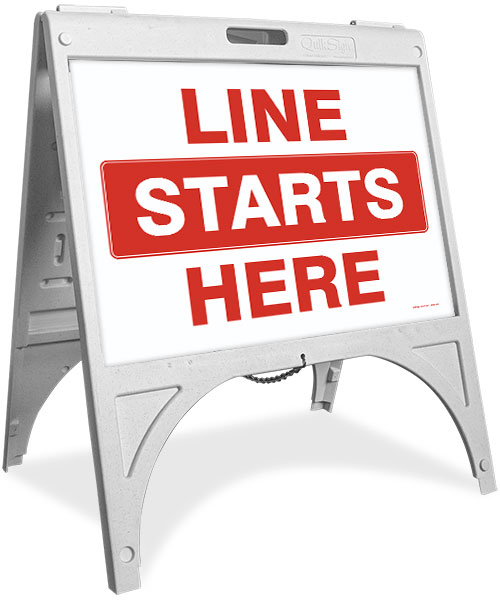 Line Starts Here Sandwich Board Sign
