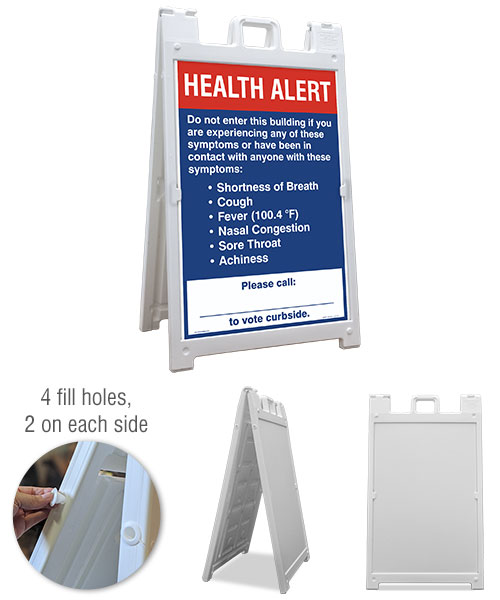 Vote Curbside Health Alert Sandwich Board Sign