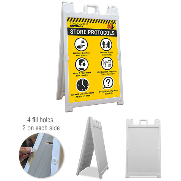 COVID-19 Store Protocols Sandwich Board Sign
