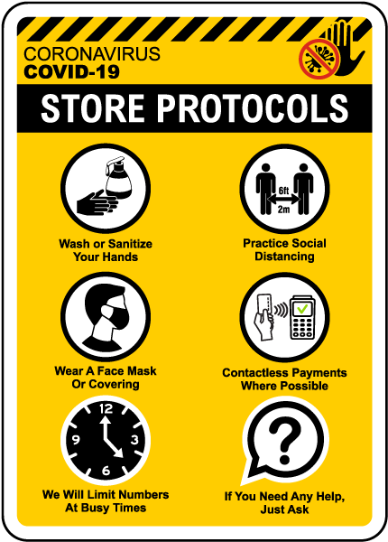COVID-19 Store Protocols Sign