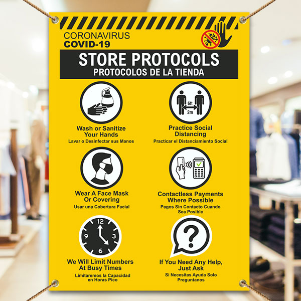 Bilingual COVID-19 Store Protocols Banner