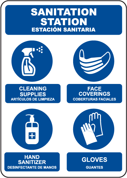 Bilingual Sanitation Station Sign