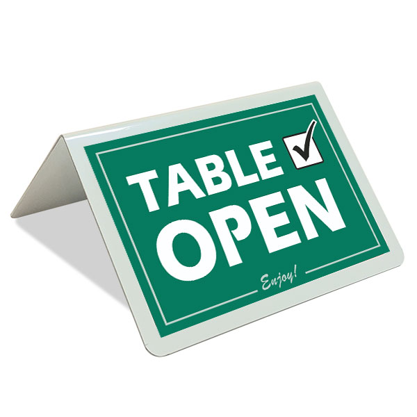 Table Open Tent Sign