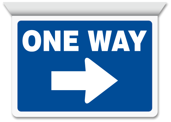 One Way Right Arrow Horizontal Projecting Sign