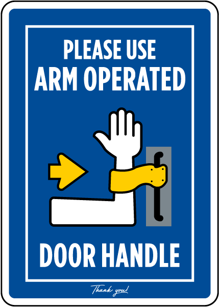 Arm Pull Door Handle Sign
